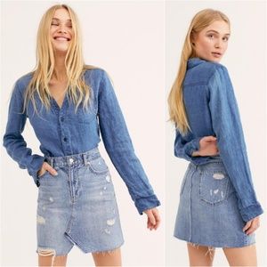 ⭐️NWT⭐️Free people High Waisted Hallie DenimSkirt.